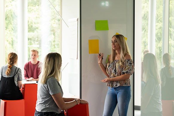 Students in creative studio