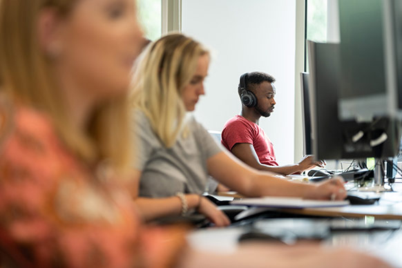 Students in digital lab