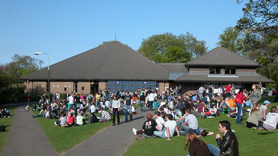 Students outside Union